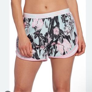 Nike Women's Floral running Shorts - Pink and Black